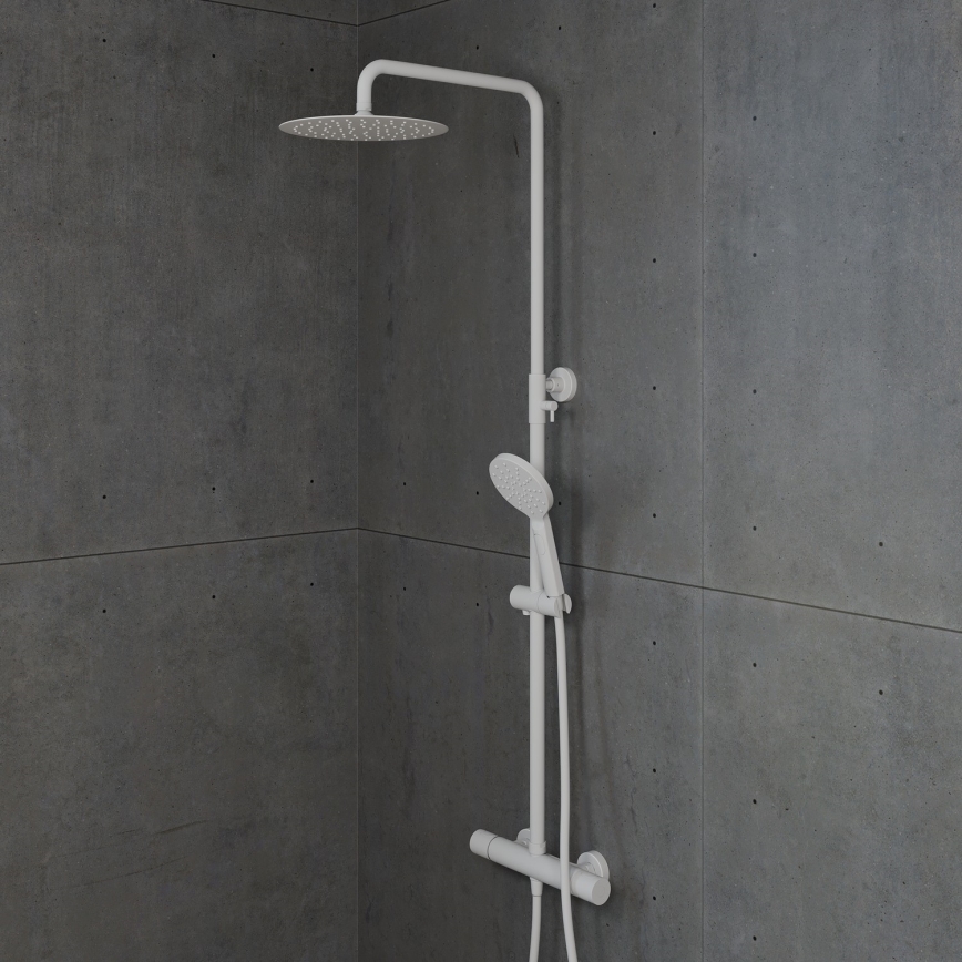 BATH DELUXE 31-120-05-01-00 - Dušas komplekts ar termostatisko krānu DRAGOR matēts balts