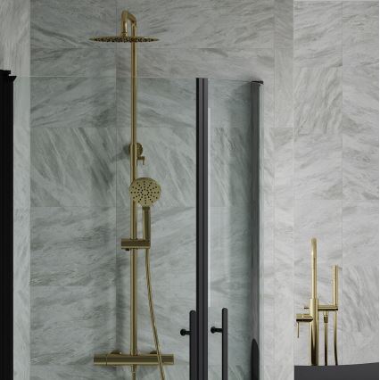 BATH DELUXE 31-120-05-70-00 - Dušas komplekts ar termostata jaucējkrānu DRAGOR, matēta misiņa apdare