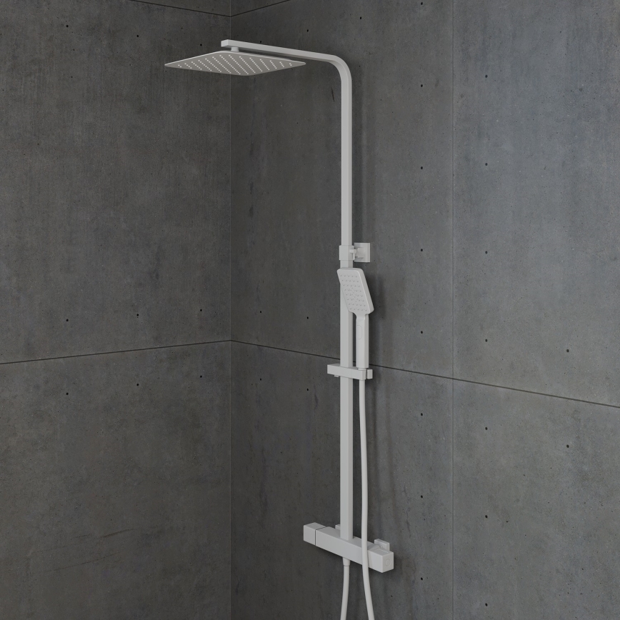 BATH DELUXE 31-120-06-01-00 - Dušas komplekts ar termostatisko krānu NAESBY matēts balts