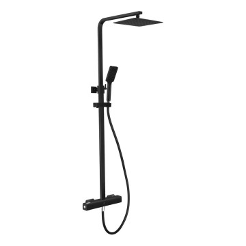 BATH DELUXE 31-120-06-02-00 - Dušas komplekts ar termostata jaucējkrānu NAESBY matēti melns