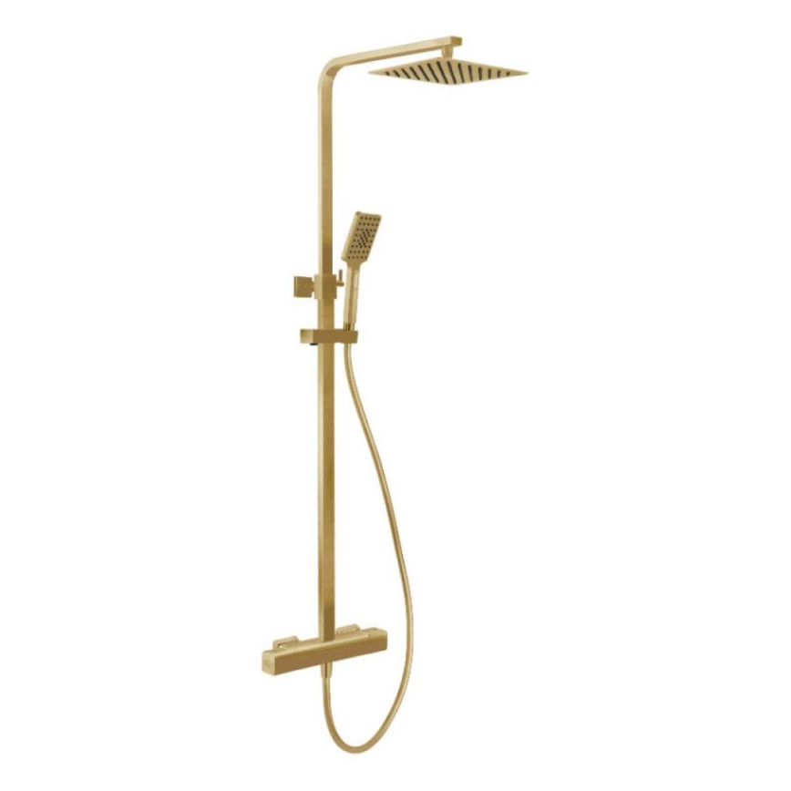 BATH DELUXE 31-120-06-70-00 - Dušas komplekts ar termostata jaucējkrānu NAESBY, matēta misiņa apdare