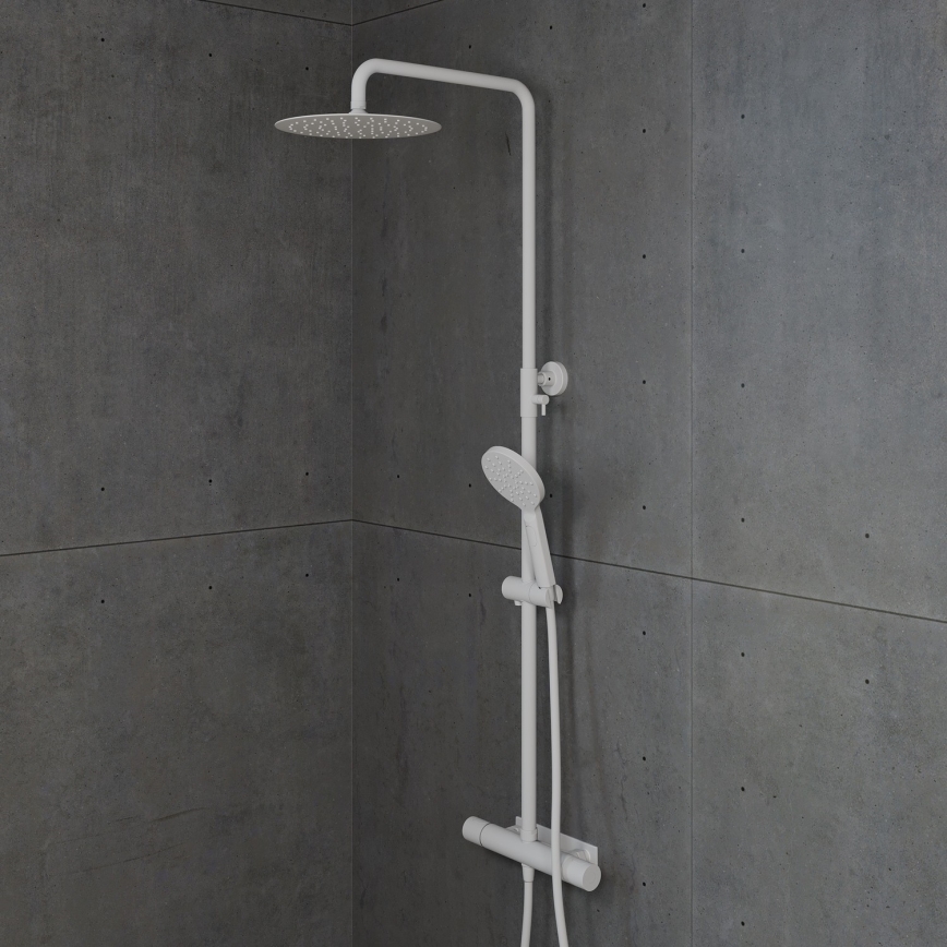 BATH DELUXE 31-120-07-01-00 - Dušas komplekts ar termostatisko krānu DRAGOR matēts balts