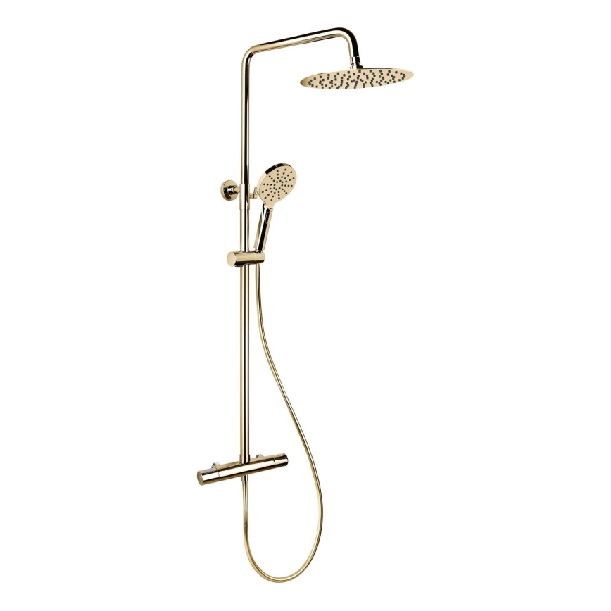 BATH DELUXE 31-120-07-64-00 - Dušas komplekts ar termostata jaucējkrānu DRAGOR spīdīga misiņa