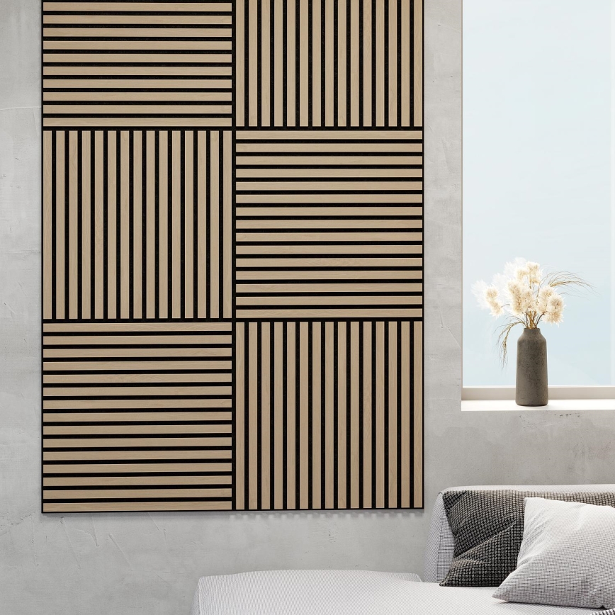 BATH DELUXE 54-060-08-86-12 - KOMPLEKTS 4x Akustiskais sienas panelis DANVIKEN 60x60 cm ozols