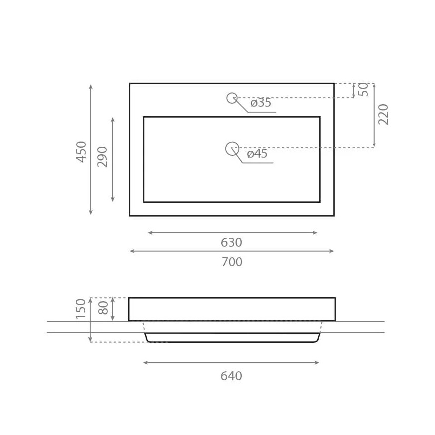 Bathco 0023 - Iebūvējama izlietne MANCHESTER 70x45 cm porcelāns/balta