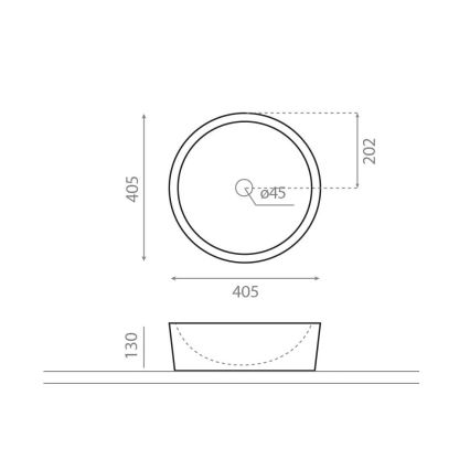 Bathco 00307 - Virsmas uzstādāmā izlietne DUAL Ø 40,5 cm akmens/bēša