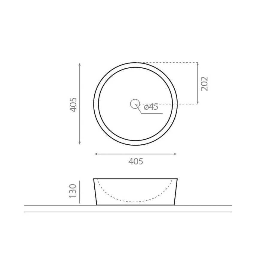 Bathco 00307 - Virsmas uzstādāmā izlietne DUAL Ø 40,5 cm akmens/bēša