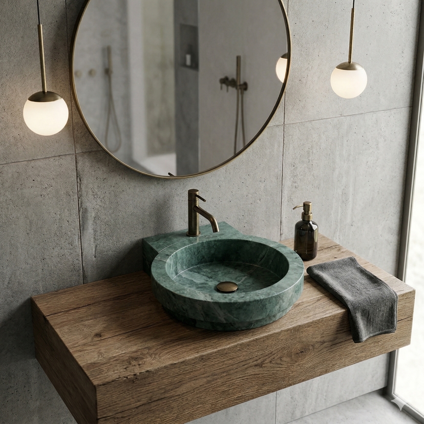 Bathco 00339 - Uz virsmas uzstādāma izlietne ICONO 40x45 cm akmens/pelēka