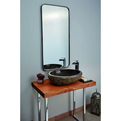 Bathco 00393 - Virsmā uzstādāma izlietne RIO 52x47 cm akmens/pelēka