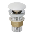 Bathco 0212MT - izlietnes aizbāžnis bez pārplūdes CLICK-CLACK, Ø 6 cm, spīdīgs hroms/matēta balta apdare
