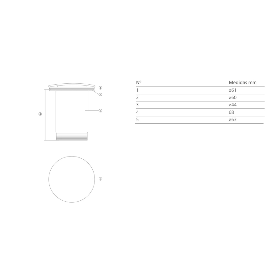 Bathco 0212MT - izlietnes aizbāžnis bez pārplūdes CLICK-CLACK, Ø 6 cm, spīdīgs hroms/matēta balta apdare