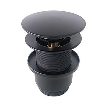 Bathco 0212NE - Izlietnes noteka bez pārplūdes CLICK-CLACK Ø 6 cm, matēta melna