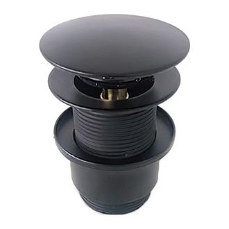 Bathco 0212NE - Izlietnes noteka bez pārplūdes CLICK-CLACK Ø 6 cm, matēta melna