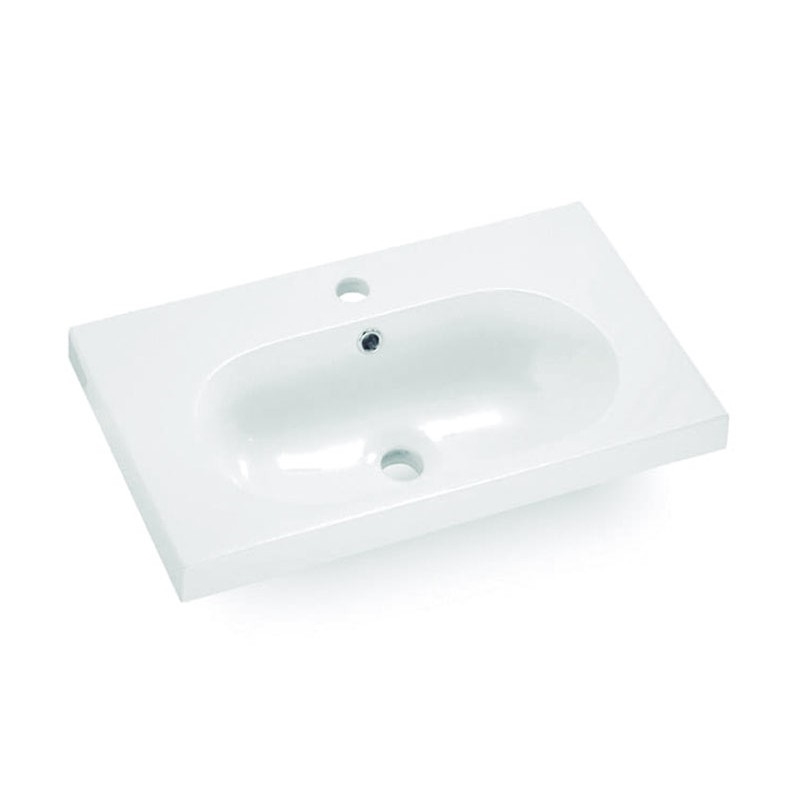 Bathco 0516 - Iebūvējamā izlietne ICE 60x35 cm sveķi/balta