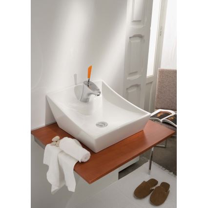 Bathco 4002 - Virsmas uzstādāma izlietne SORIA 40x41 cm porcelāns/balta