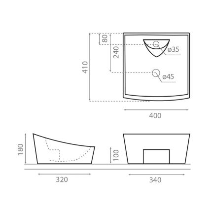 Bathco 4002 - Virsmas uzstādāma izlietne SORIA 40x41 cm porcelāns/balta