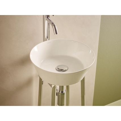 Bathco 4086 - Uz virsmas uzstādāma izlietne VOLTA, Ø 35 cm, porcelāns/balts