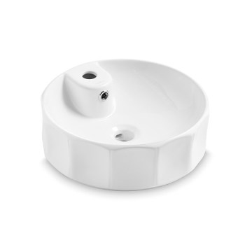 Bathco 4158 - Uz virsmas uzstādāma izlietne CIRCUS, Ø 42 cm, porcelāns, balta