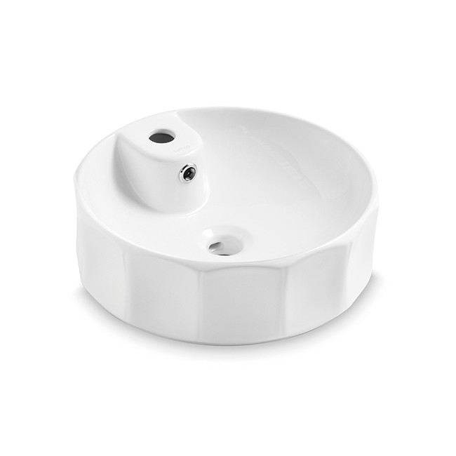 Bathco 4158 - Uz virsmas uzstādāma izlietne CIRCUS, Ø 42 cm, porcelāns, balta