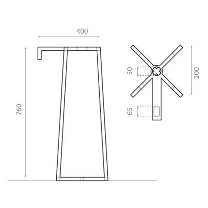 Bathco 8216 - Statīvs izlietnei VOLTA 76x40 cm tērauds/spīdīgs hroms