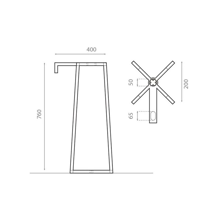 Bathco 8216 - Statīvs izlietnei VOLTA 76x40 cm tērauds/spīdīgs hroms