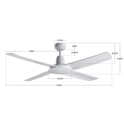 BAYSIDE 213025 - Āra griestu ventilators NAUTILUS IP55 balta