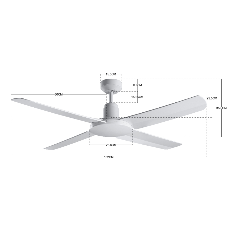 BAYSIDE 213025 - Āra griestu ventilators NAUTILUS IP55 balta