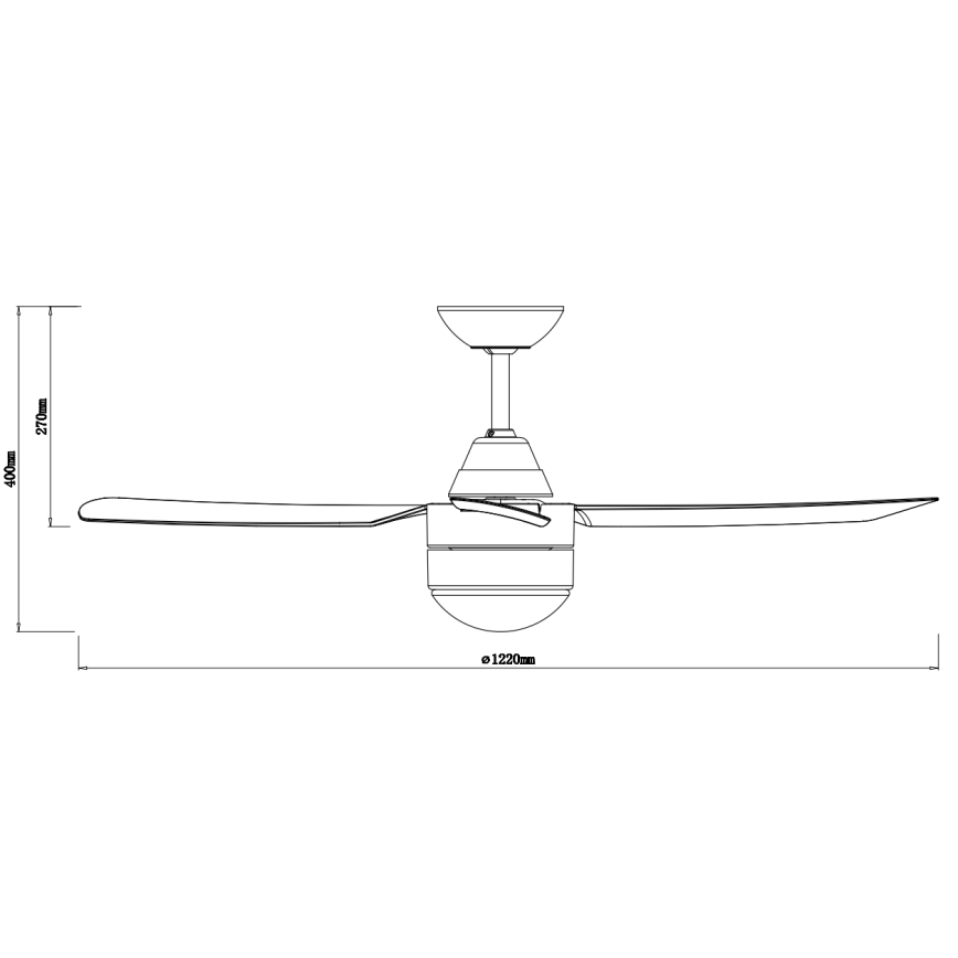 BAYSIDE 531018 - Griestu ventilators MEGARA 2xE14/15W/230V melna + tālvadības pults