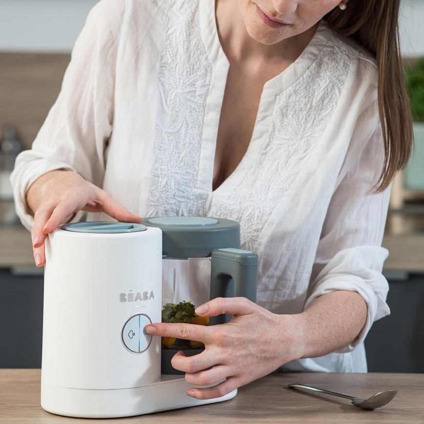 Beaba - 2‑vienā tvaika ēdienu gatavotājs BABYCOOK NEO balts/pelēks