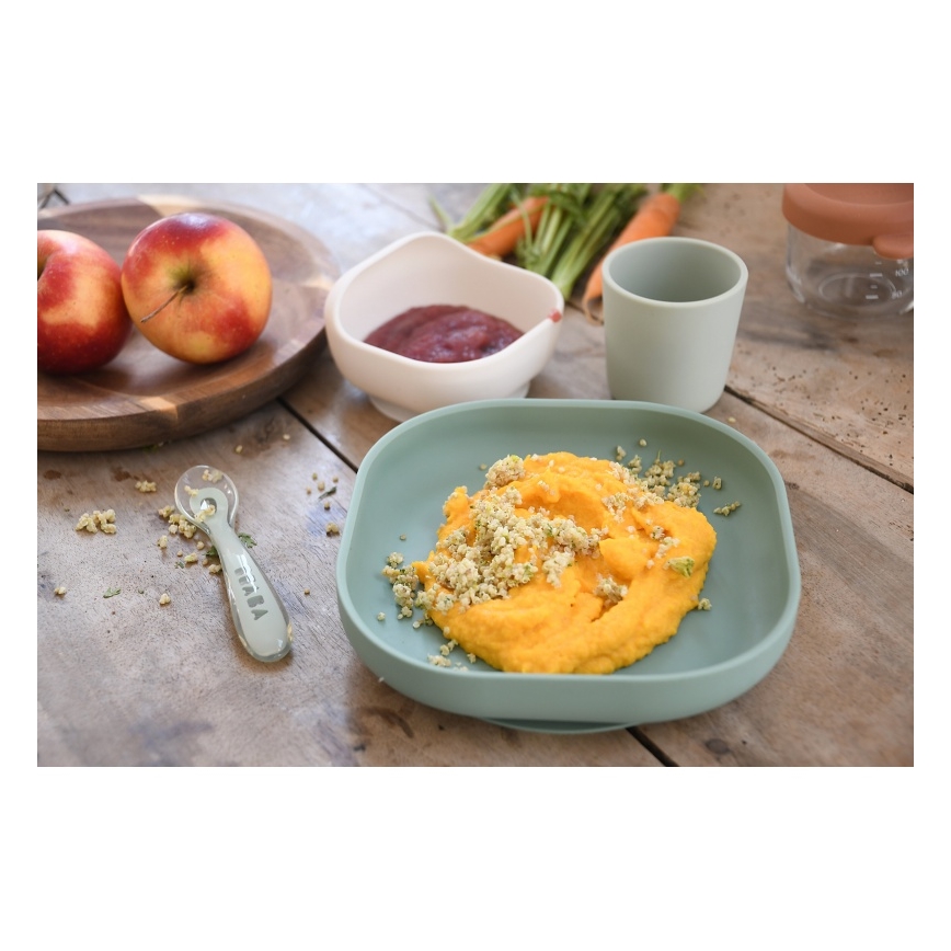 Beaba - Bērnu ēdināšanas komplekts, šalvijas zaļš, 4 gab.