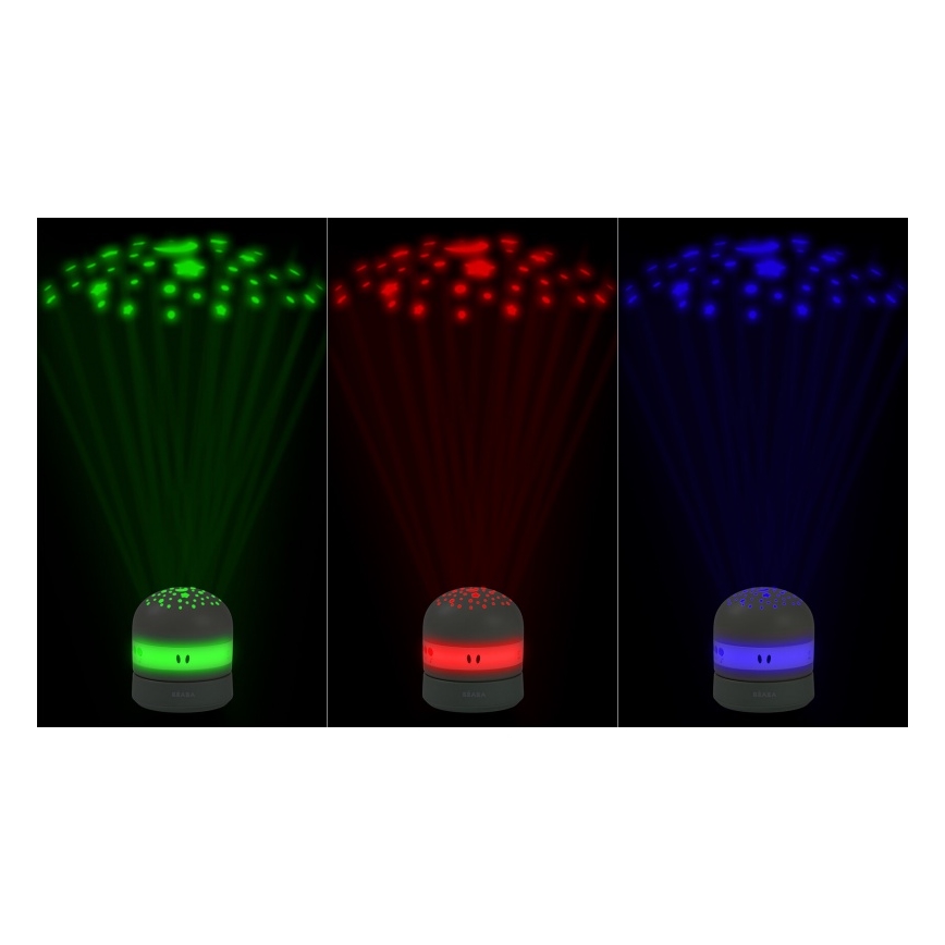 Beaba - PIXIE projektors ar melodiju, USB/5V, 1300 mAh, zaļš