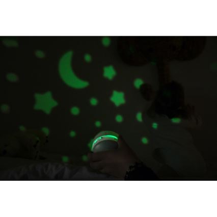 Beaba - PIXIE projektors ar melodiju, USB/5V, 1300 mAh, zaļš