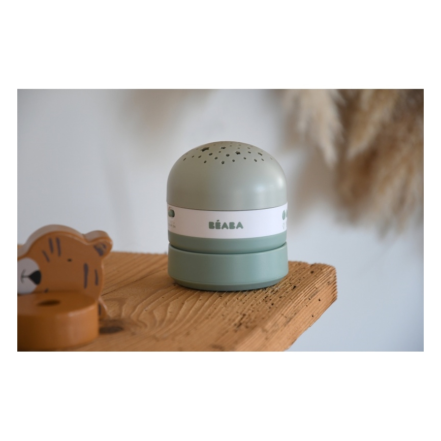 Beaba - PIXIE projektors ar melodiju, USB/5V, 1300 mAh, zaļš