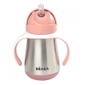 Beaba - Termoizolēta krūze ar salmiņu 250 ml rozā