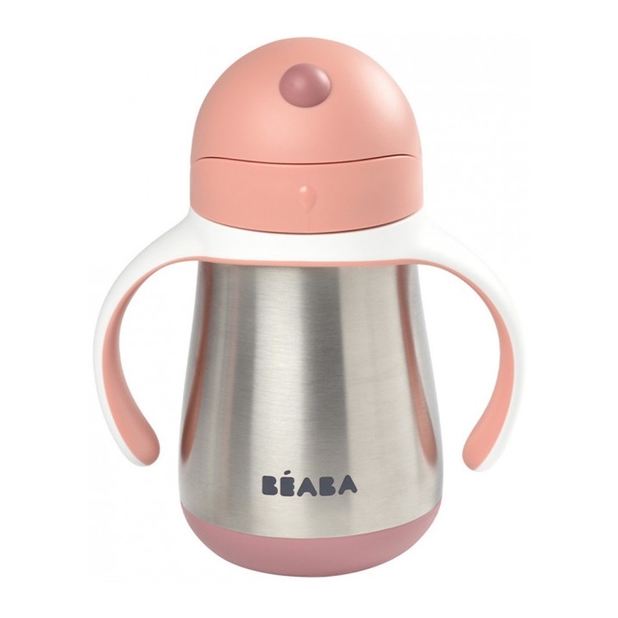 Beaba - Termoizolēta krūze ar salmiņu 250 ml, rozā