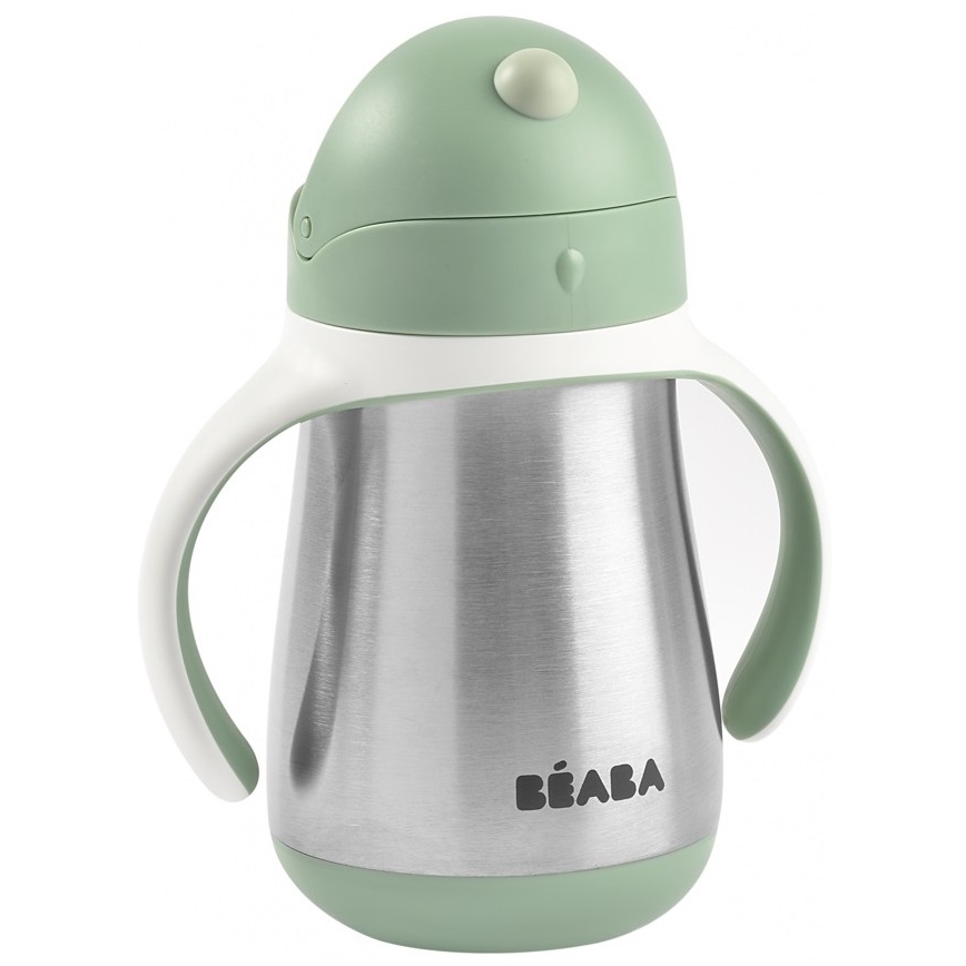 Beaba - Termoizolēta krūze ar salmiņu 250 ml, zaļa