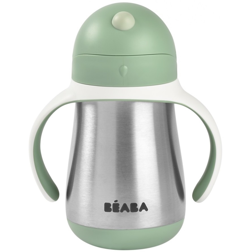 Beaba - Termoizolēta krūze ar salmiņu 250 ml, zaļa