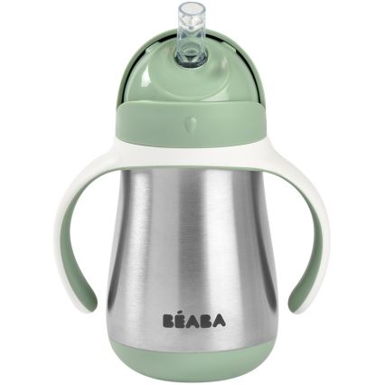 Beaba - Termokrūze ar salmiņu 250 ml zaļa