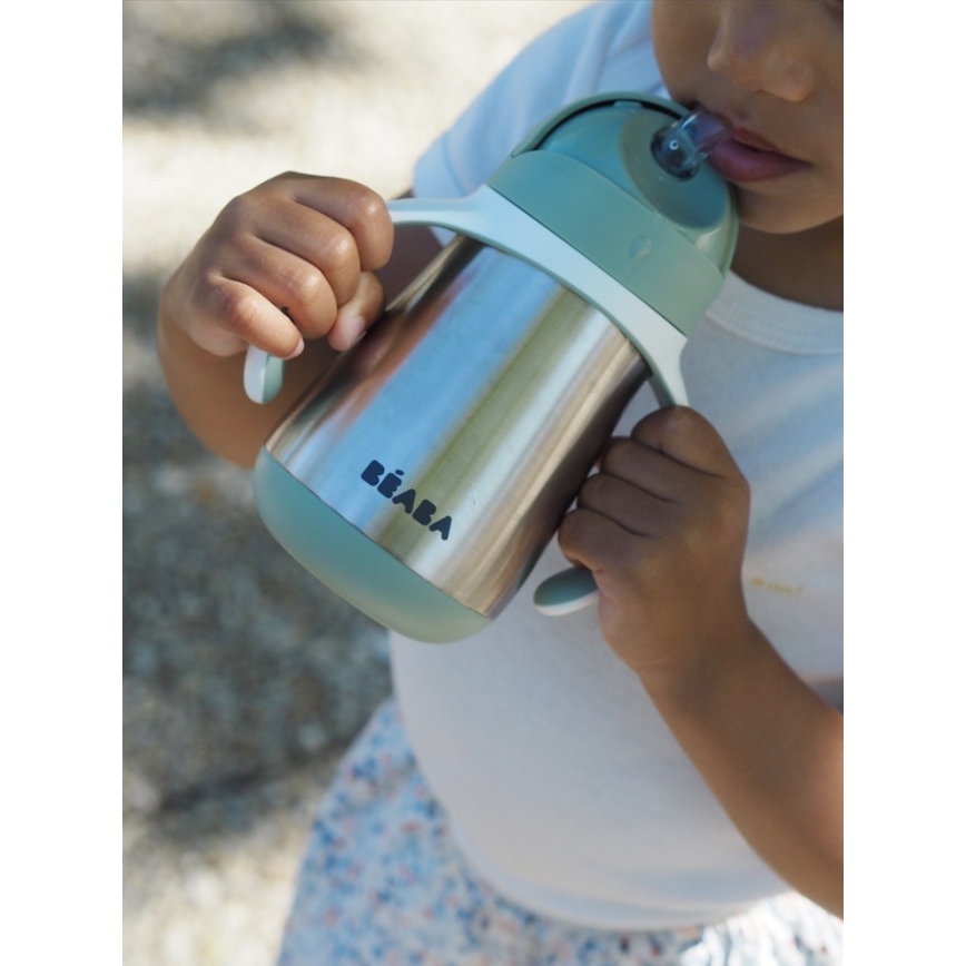 Beaba - Termokrūze ar salmiņu 250 ml zaļa