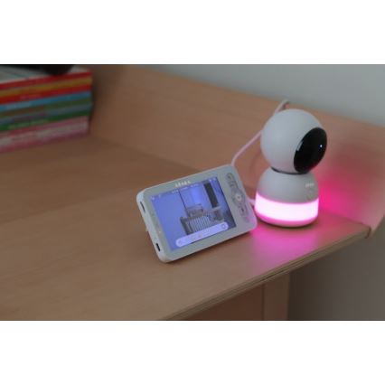 Beaba - Viedā uzlādējamā bērnu uzrauga ar ZEN NIGHT 720p monitoru, 5V, 4000 mAh, Wi-Fi, balta