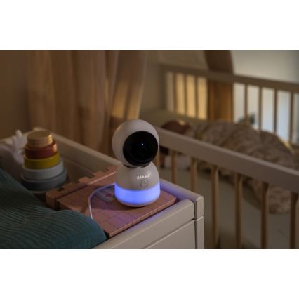 Beaba - Viedā uzlādējamā bērnu uzrauga ar ZEN NIGHT 720p monitoru, 5V, 4000 mAh, Wi-Fi, balta