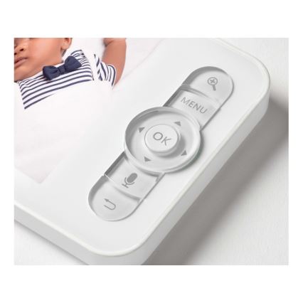 Beaba - Viedā uzlādējamā bērnu uzrauga ar ZEN NIGHT 720p monitoru, 5V, 4000 mAh, Wi-Fi, balta