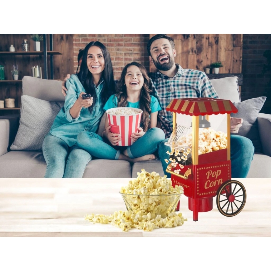 Beper - Popkorna aparāts 1200W/230V sarkans