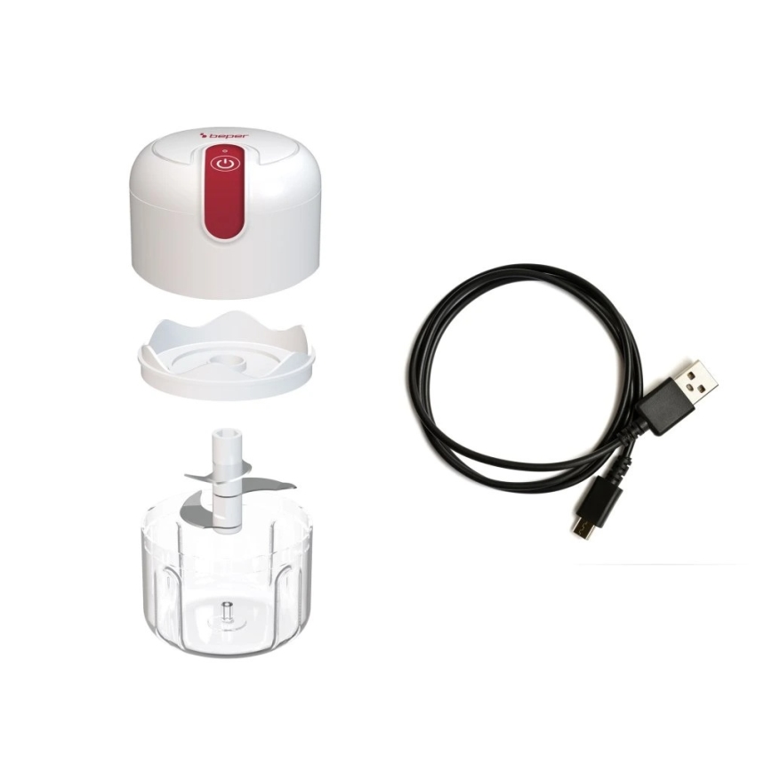 Beper - Uzlādējamais pārtikas sasmalcinātājs 30W/5V 1500 mAh 250 ml