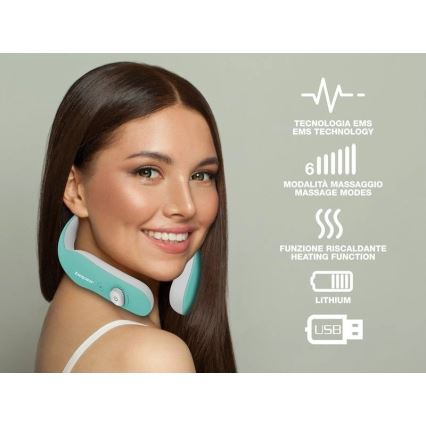 Beper - Uzlādējams EMS kakla masāžas aparāts, 5V/900 mAh, mint krāsā