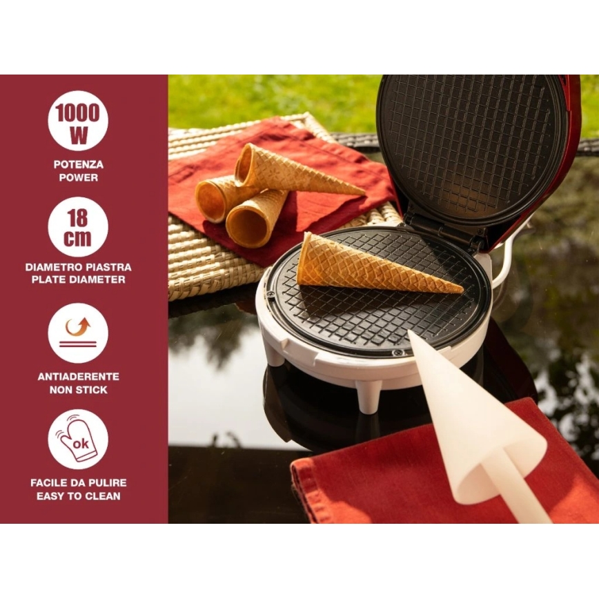 Beper - Vafeļu cepējs 2 vienā 1000 W/230 V sarkans