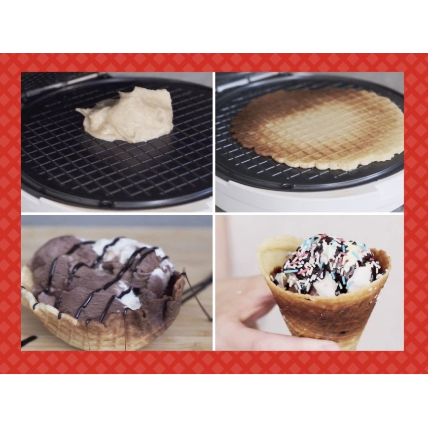 Beper - Vafeļu cepējs 2 vienā 1000 W/230 V sarkans