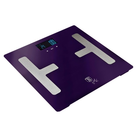BerlingerHaus - Ķermeņa svari ar LCD ekrānu 2xAAA violeti/matēts hroms