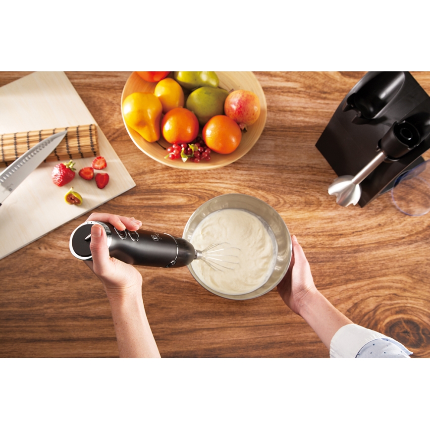 BerlingerHaus - Rokas blenderis 5in1 ar piederumiem 500W/230V melns/nerūsējošs tērauds
