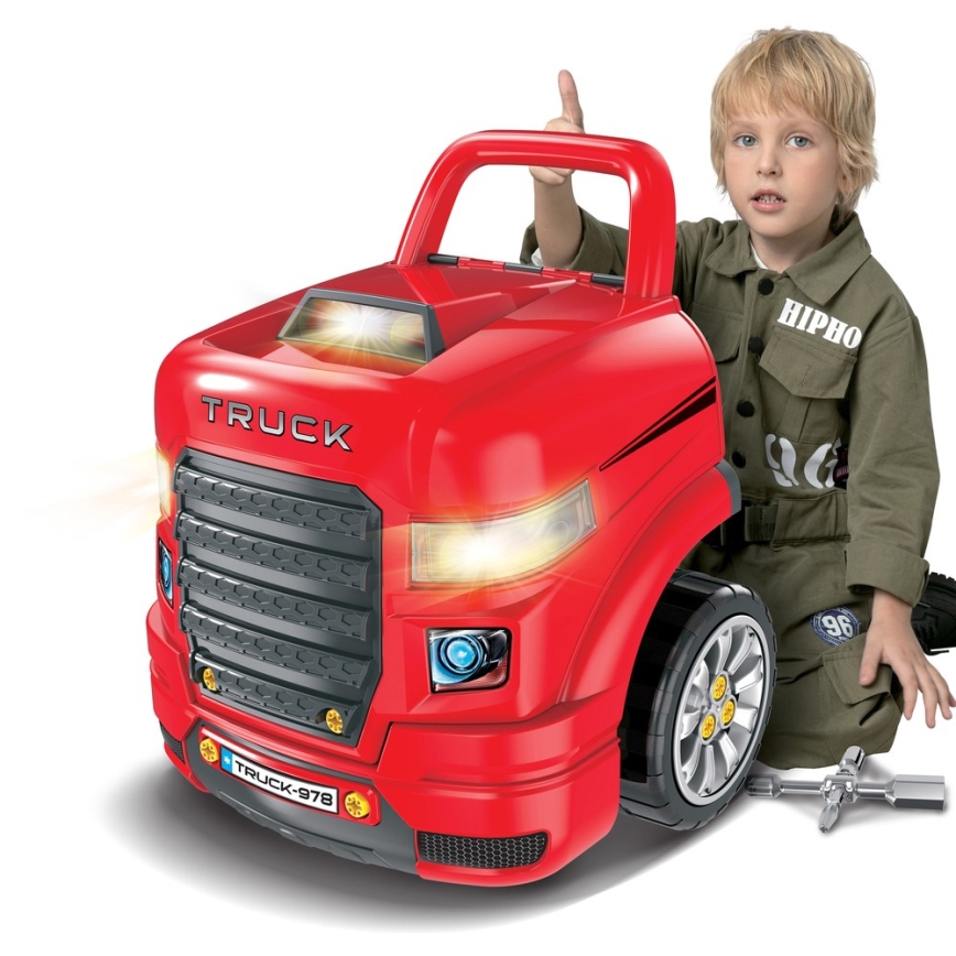 Bērnu autoserviss 3xAAA + 1xCR2025 sarkana
